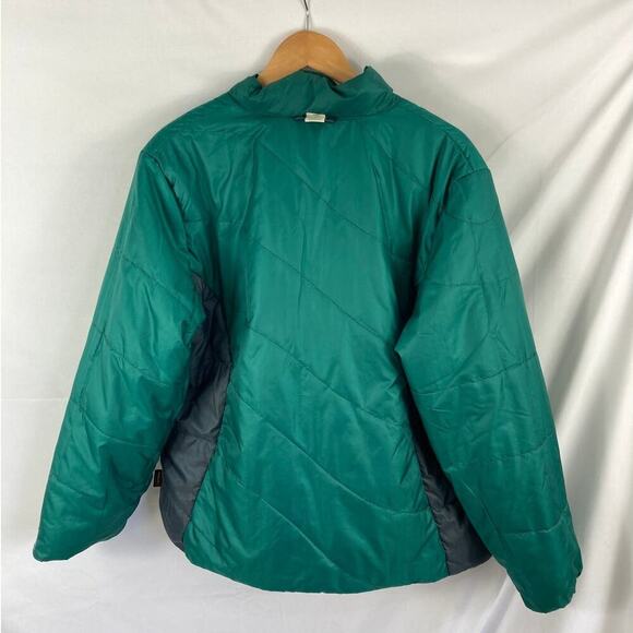 LL Bean Women's Green grey Floral Embroidered Reversible Puffer Jacket size XL - Picture 7 of 7